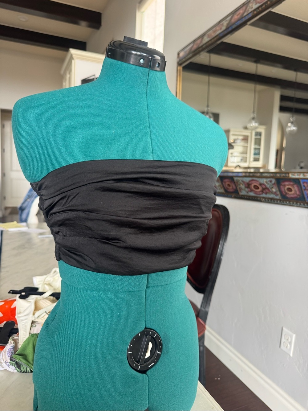 Black Strapless Ruched FP Bandeau Top